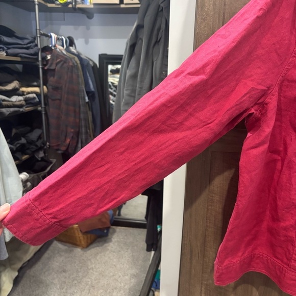 NWOT Coldwater Creek 2X Linen Jacket Denim Style Pink Button Front - Picture 7 of 12